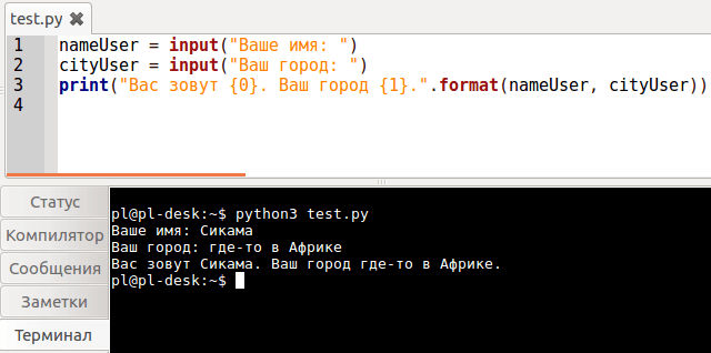 Функции print() и input(): в Python