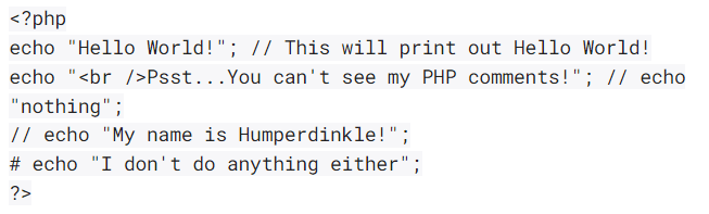 Комментарии в PHP