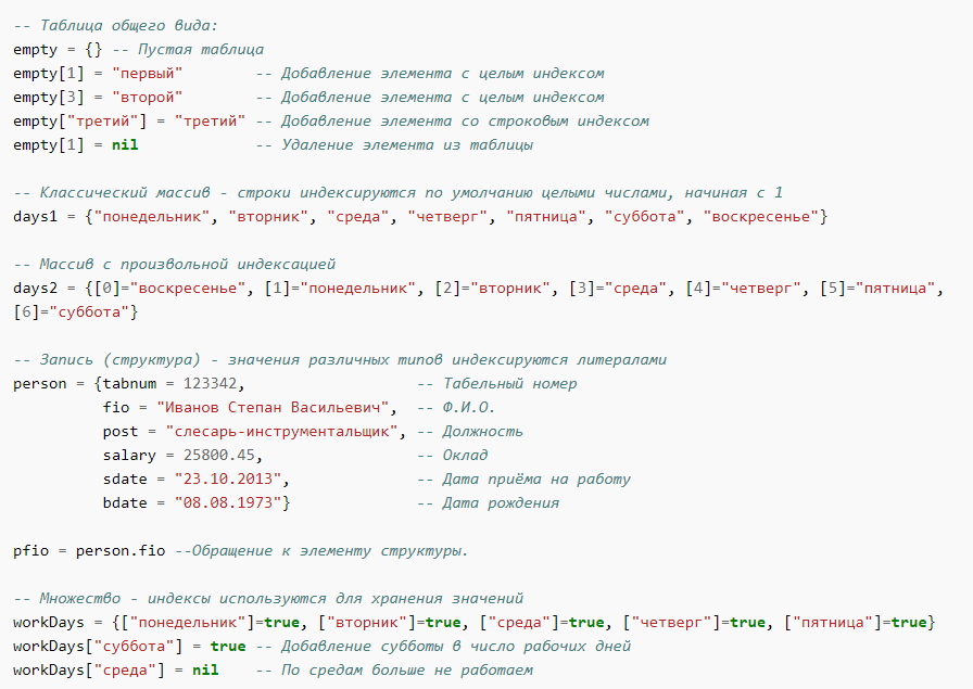Язык программирования Lua