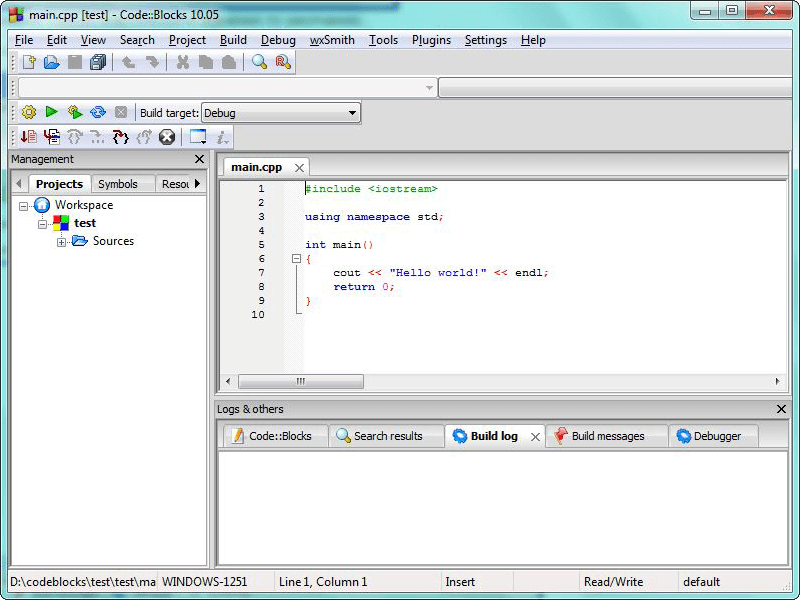 Установка и настройка Code::Blocks