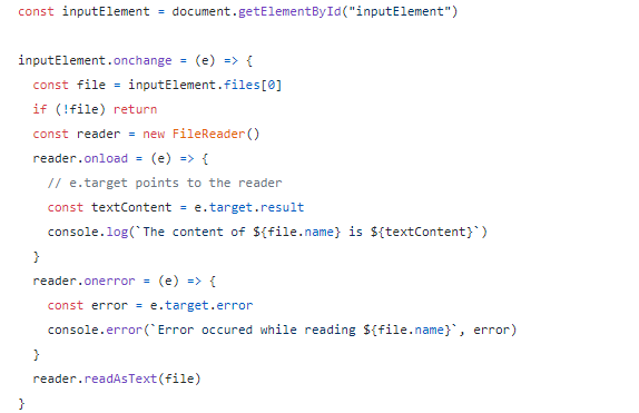 Чтение файлов в Javascript с помощью API